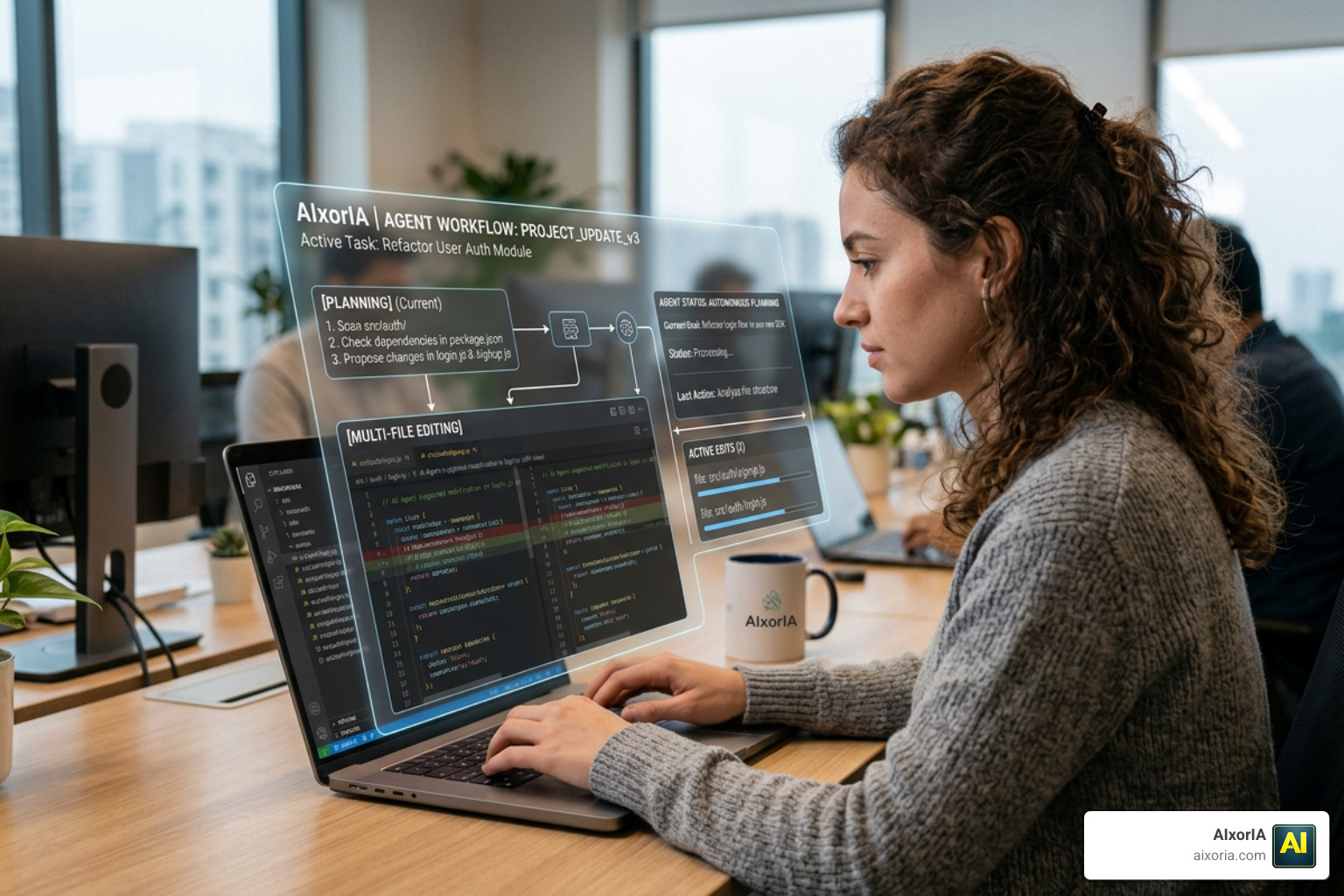 AI agentic workflow showing autonomous planning and multi-file editing