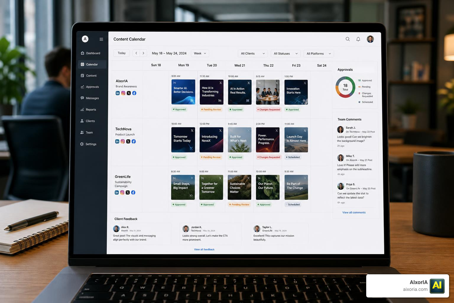 Agency collaboration and approval dashboard