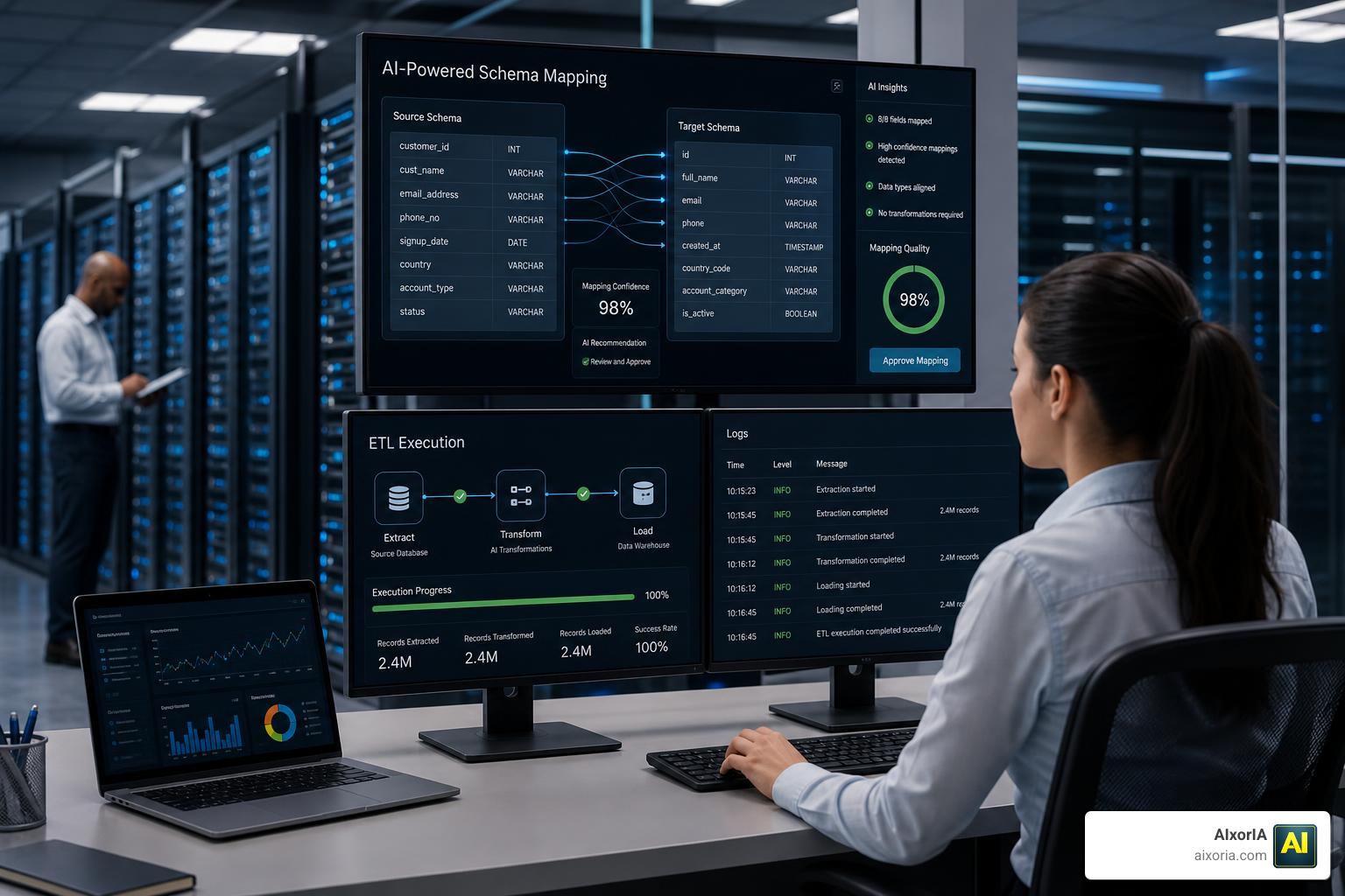AI-powered automated schema mapping and ETL execution