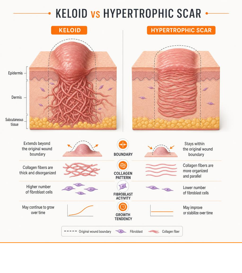 comparison of keloid and hypertrophic scar tissue - keloid causes comparison of keloid and hypertrophic scar tissue - keloid causes