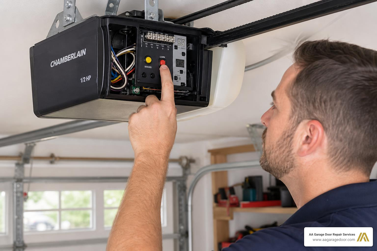 resetting a garage door opener