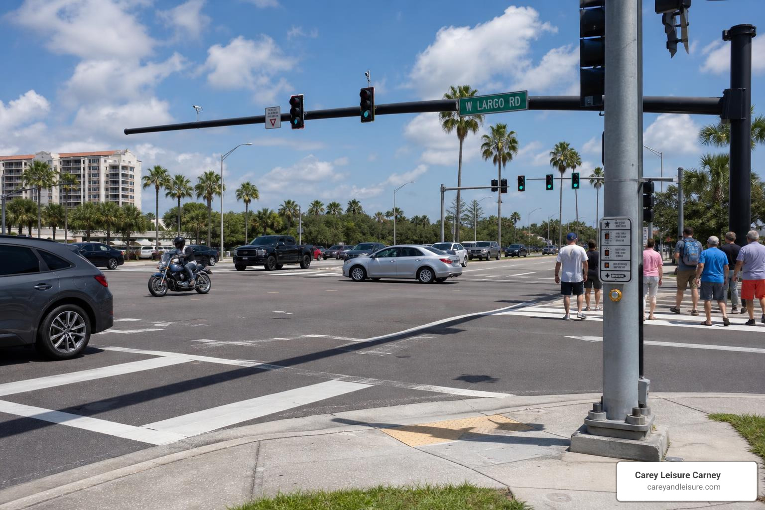 highway intersection in Largo auto accidents motorcycle crashes pedestrian safety
