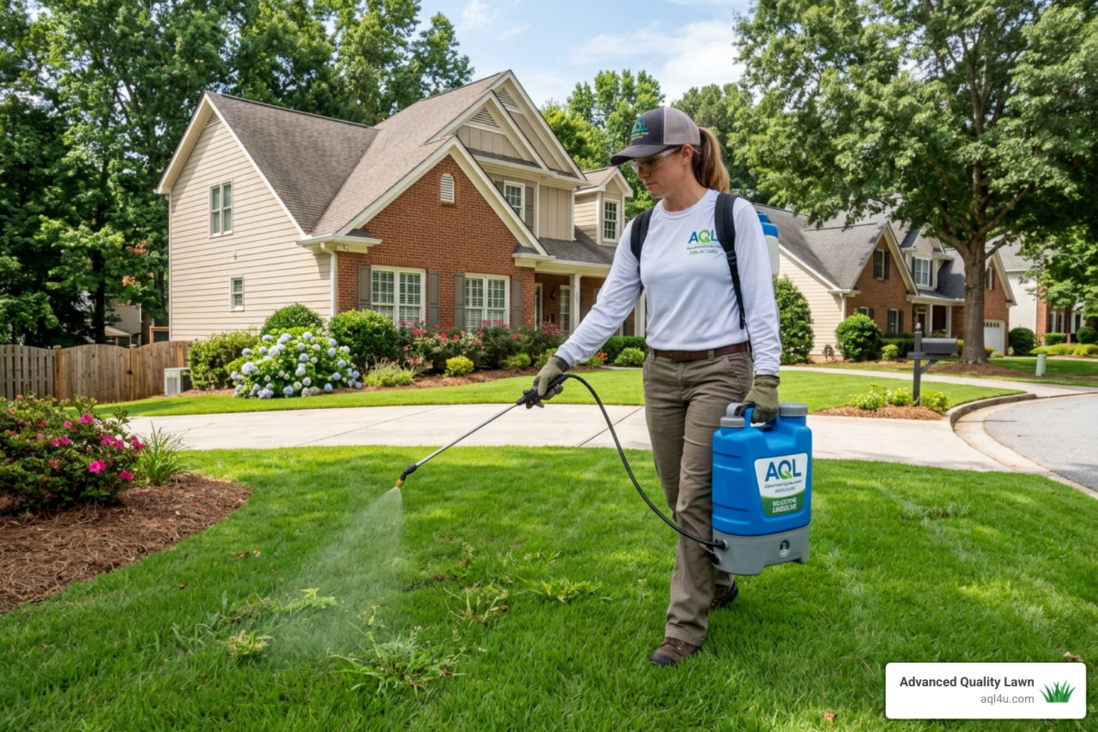 Selective herbicide application on a centipedegrass lawn