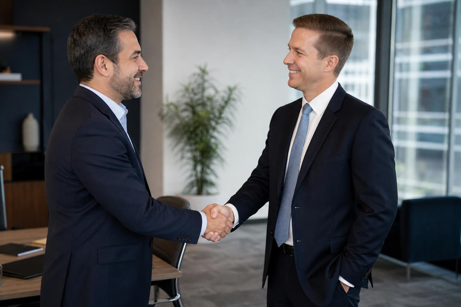 Successful Executive Transition Handshake Representing Leadership Continuity Successful Executive Transition Handshake Representing Leadership Continuity