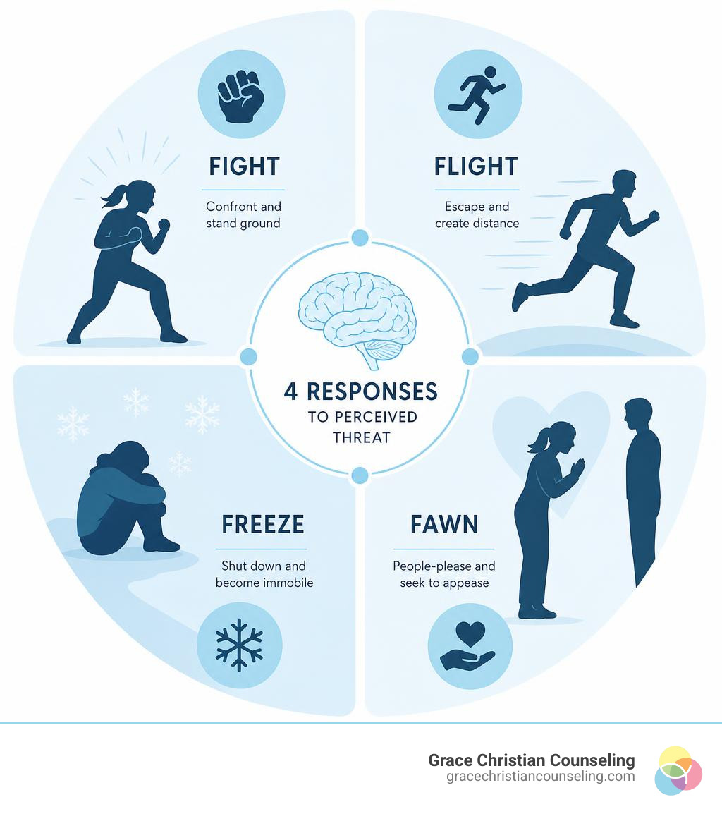 four stress responses chart infographic