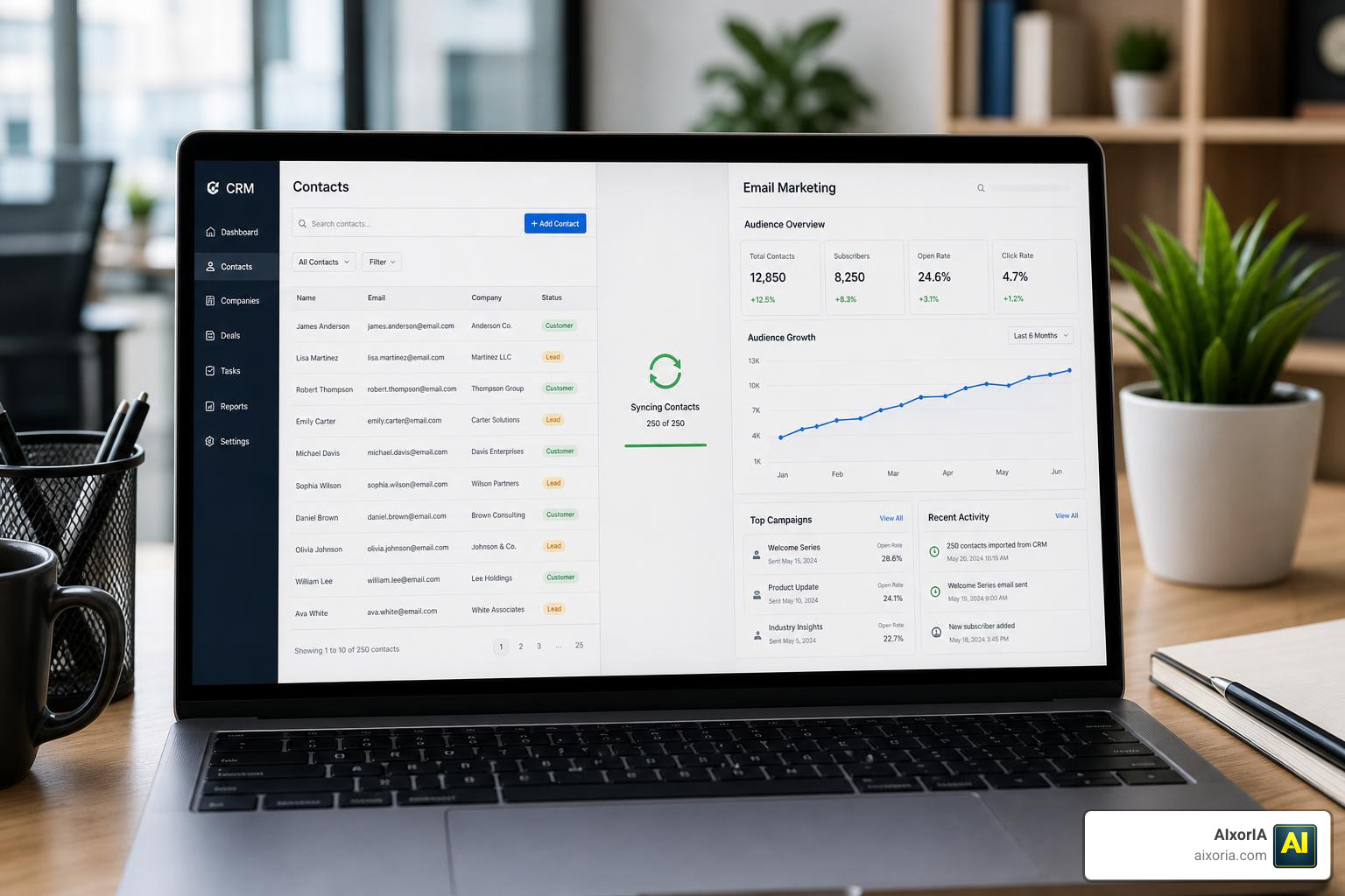 CRM data syncing with email marketing