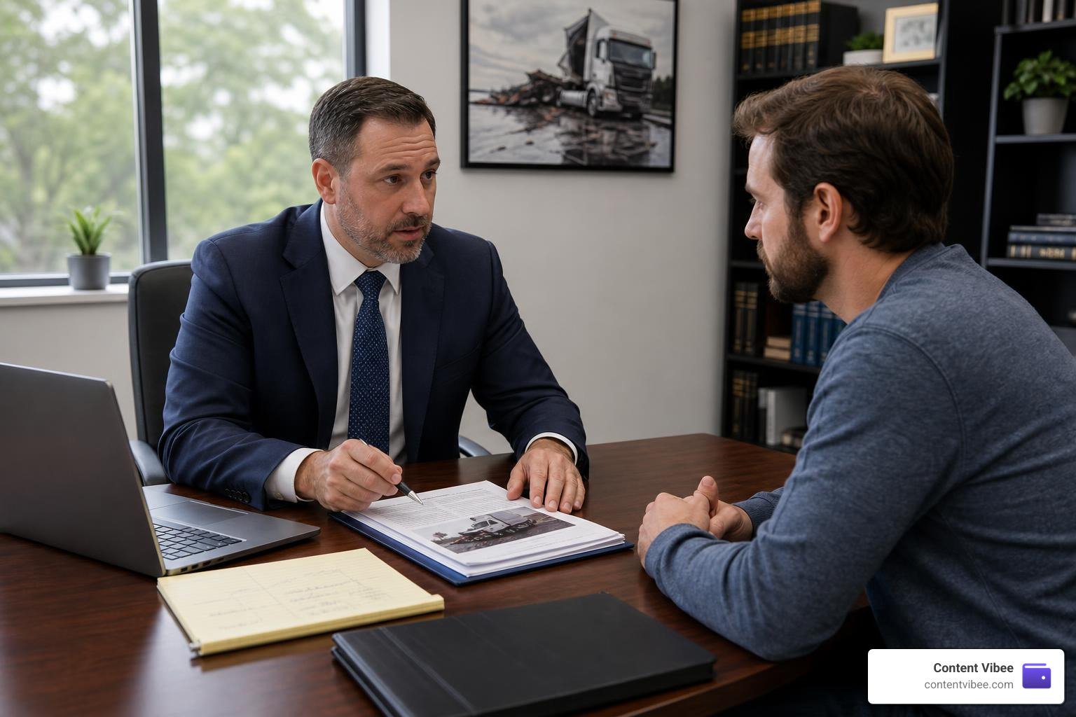 legal consultation with truck accident lawyer