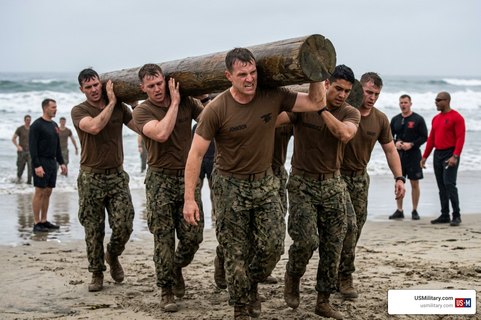 Navy SEALs in BUD/S training, elite warriors, mental toughness Navy SEALs in BUD/S training, elite warriors, mental toughness