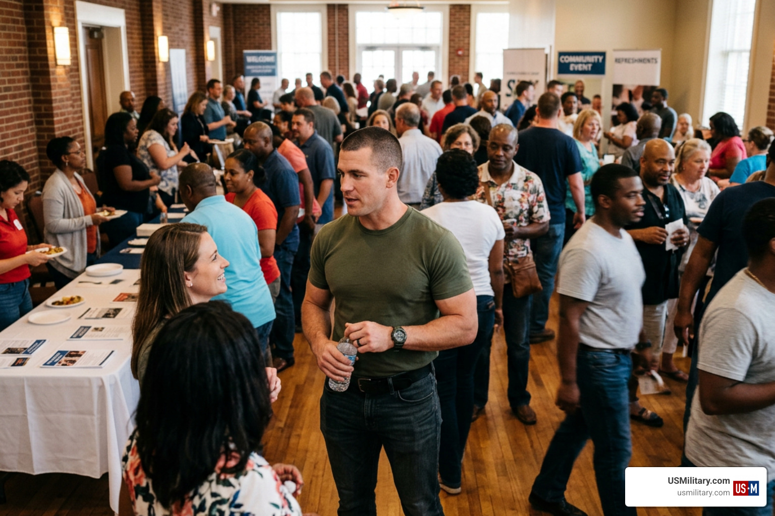 Navy SEAL in a crowded room Navy SEAL in a crowded room
