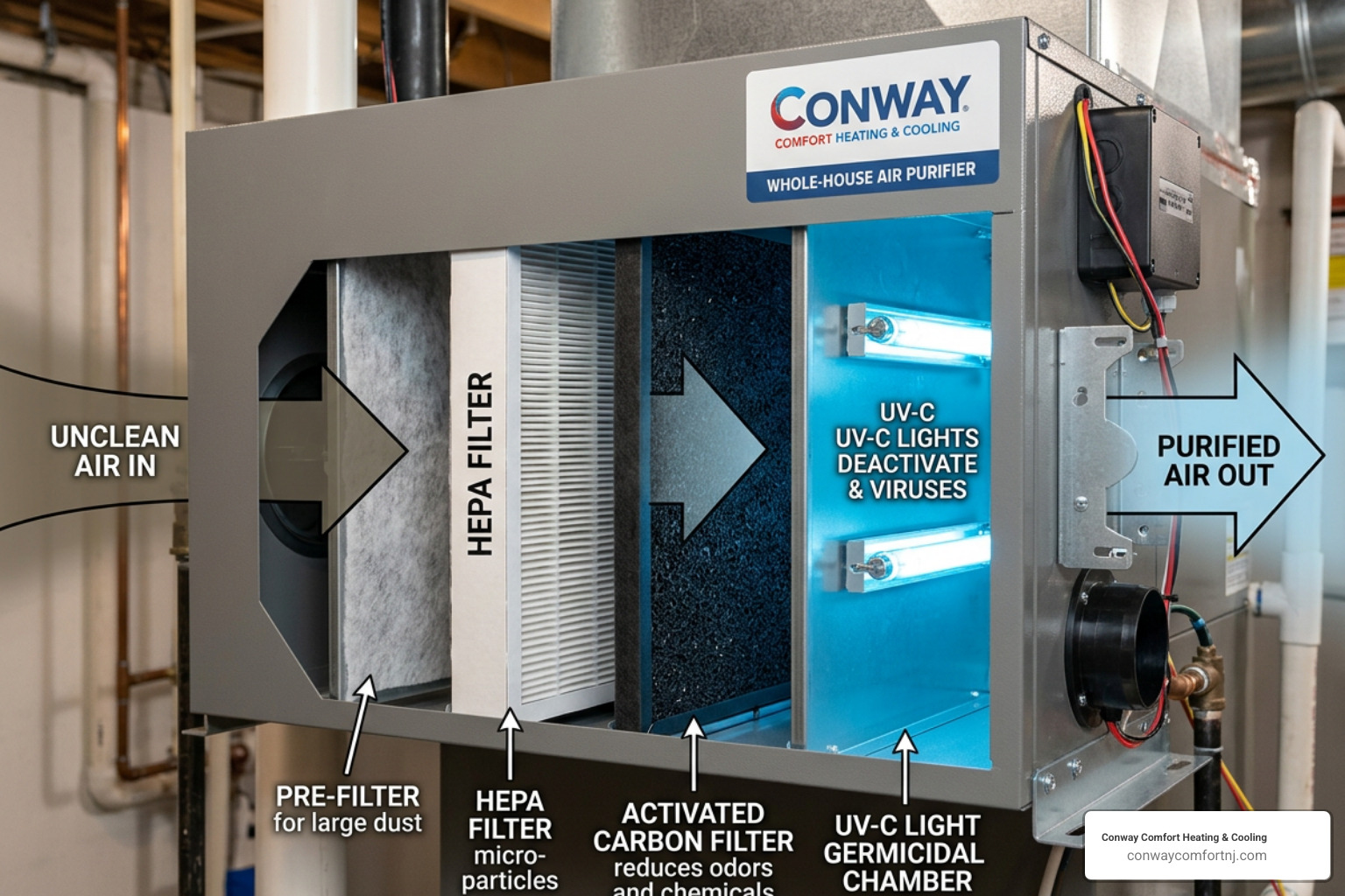 air filtration technology layers HEPA carbon UV
