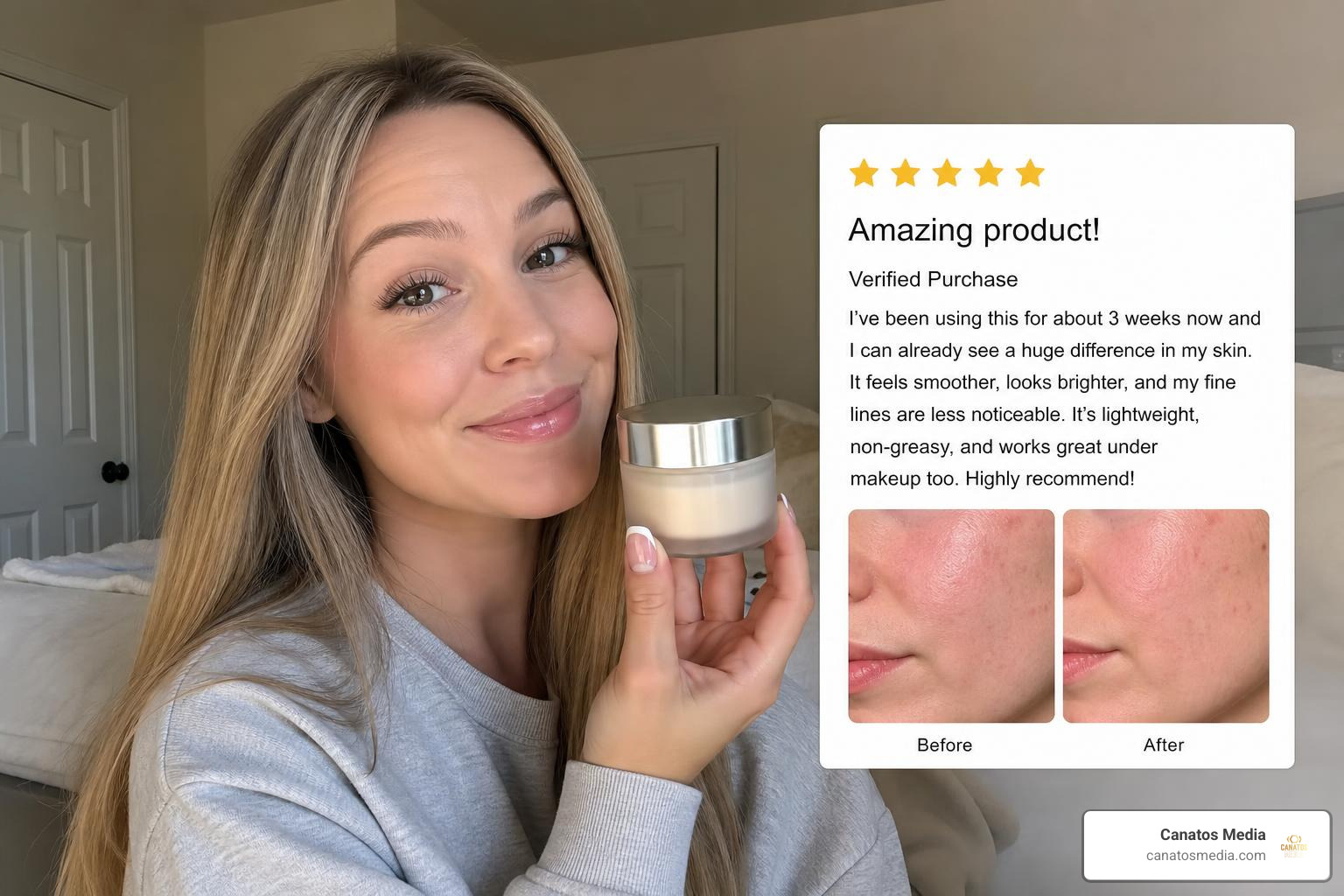 Example of an authentic, high-converting user-generated content (UGC) ad layout