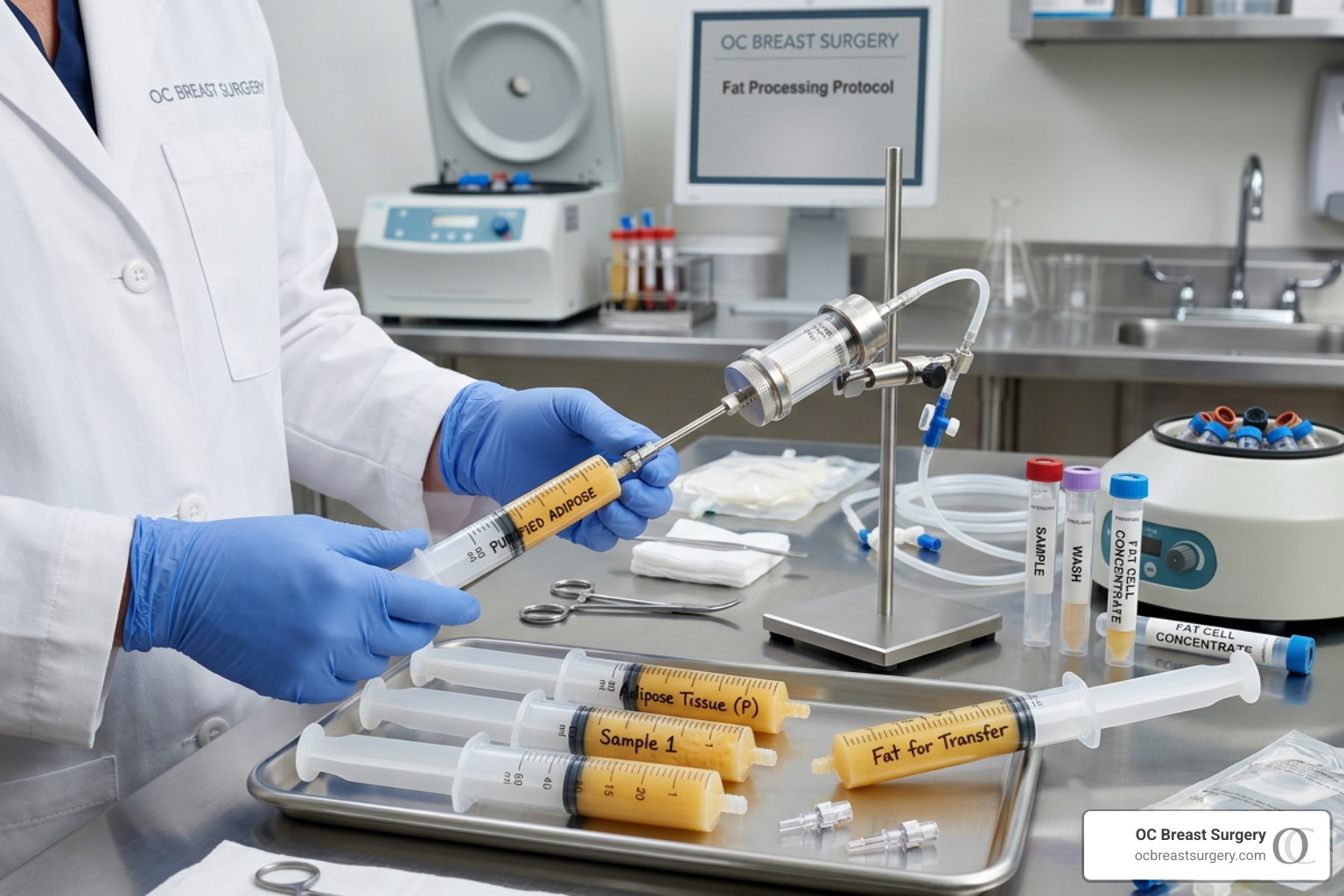 fat purification process for natural breast augmentation