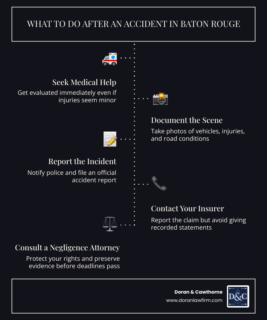 Steps to take after a negligence accident in Baton Rouge infographic infographic Steps to take after a negligence accident in Baton Rouge infographic infographic