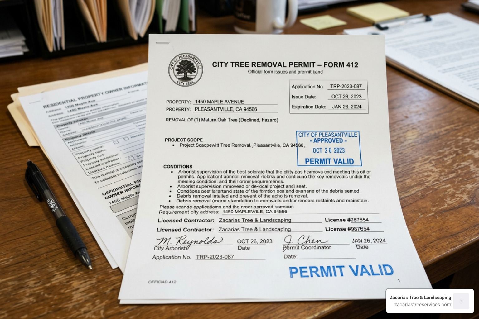 City permit document for residential tree removal City permit document for residential tree removal