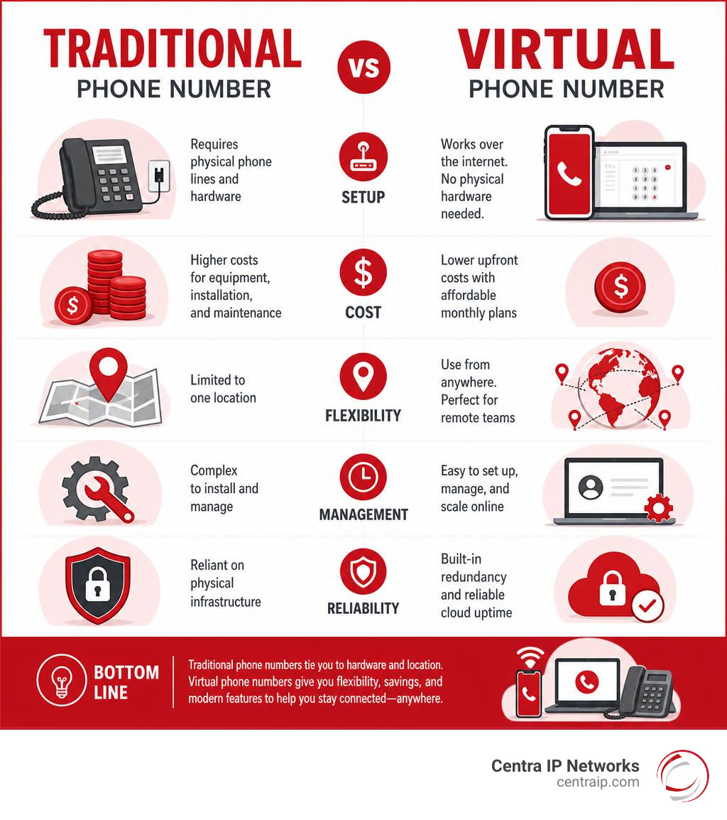 Traditional vs virtual phone number comparison infographic infographic Traditional vs virtual phone number comparison infographic infographic