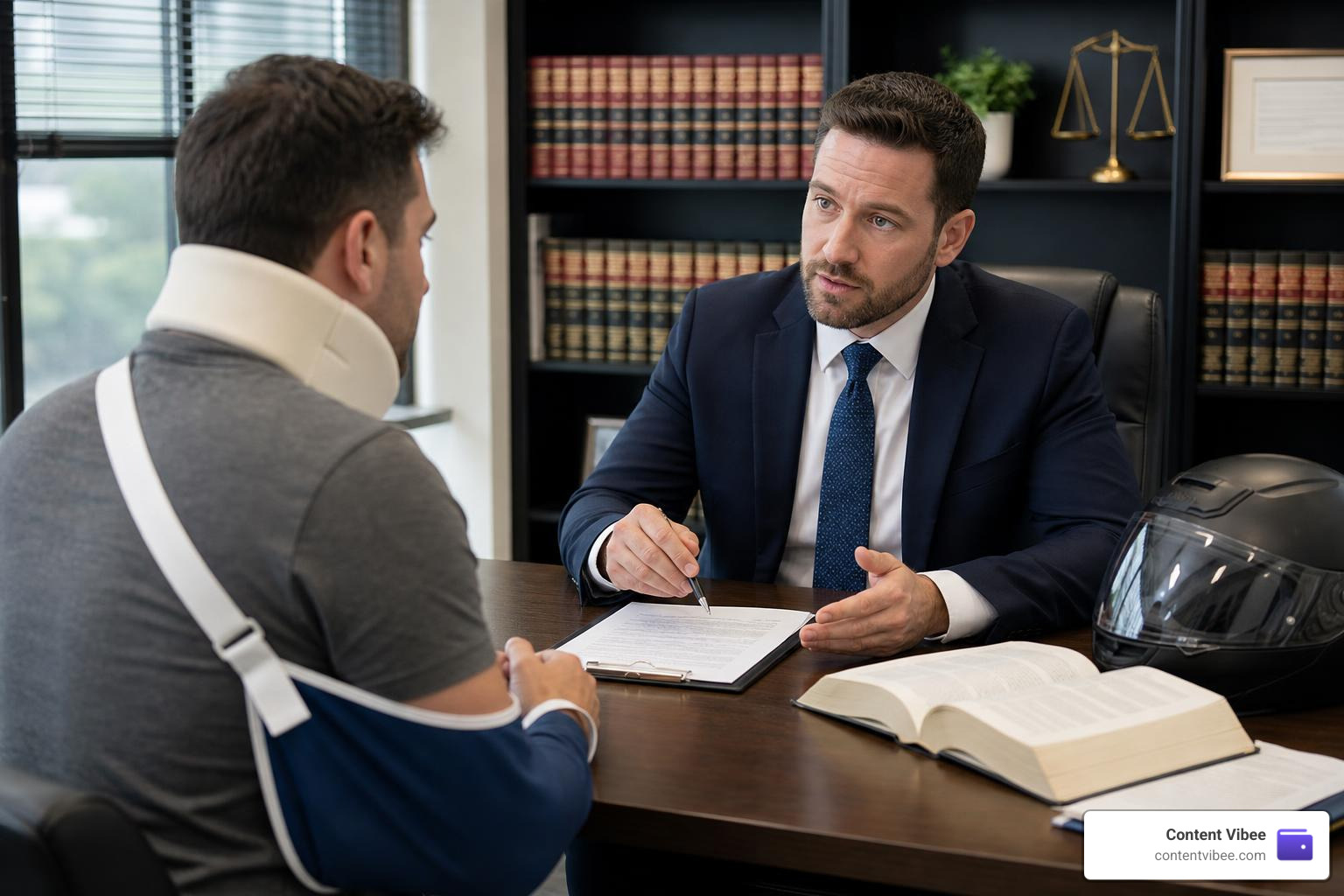 legal consultation with a motorcycle accident attorney