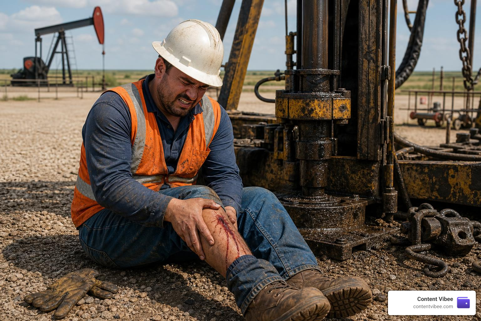 injured worker in the oilfield