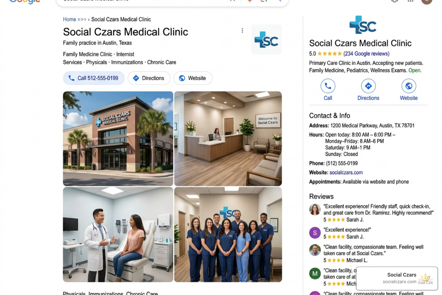Clean and optimized Google Business Profile for a medical clinic Clean and optimized Google Business Profile for a medical clinic