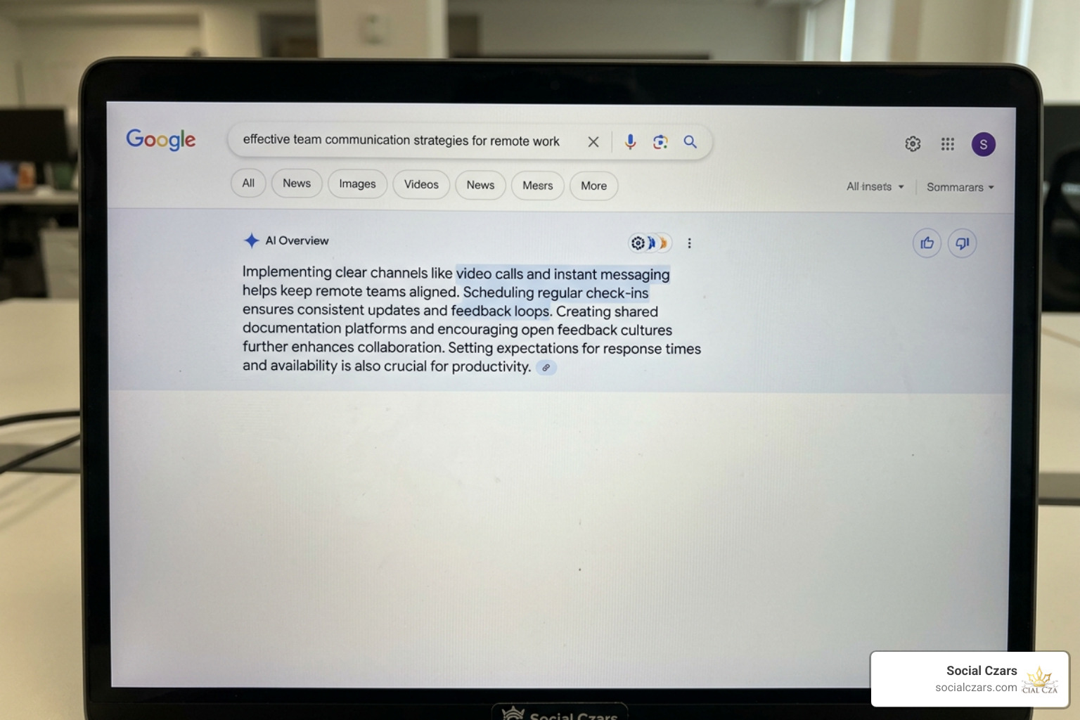 AI search interface displaying zero-click search results and AI Overviews