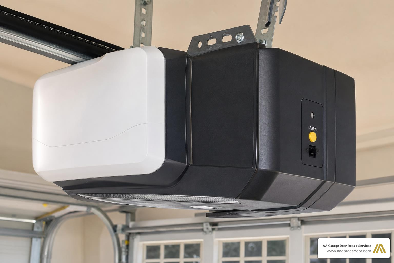 Locating the Learn button on a garage door opener motor unit