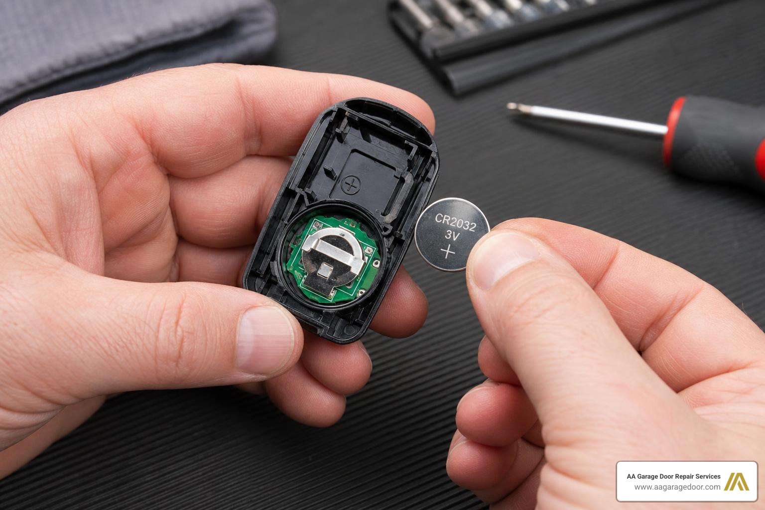 Replacing a garage door remote battery