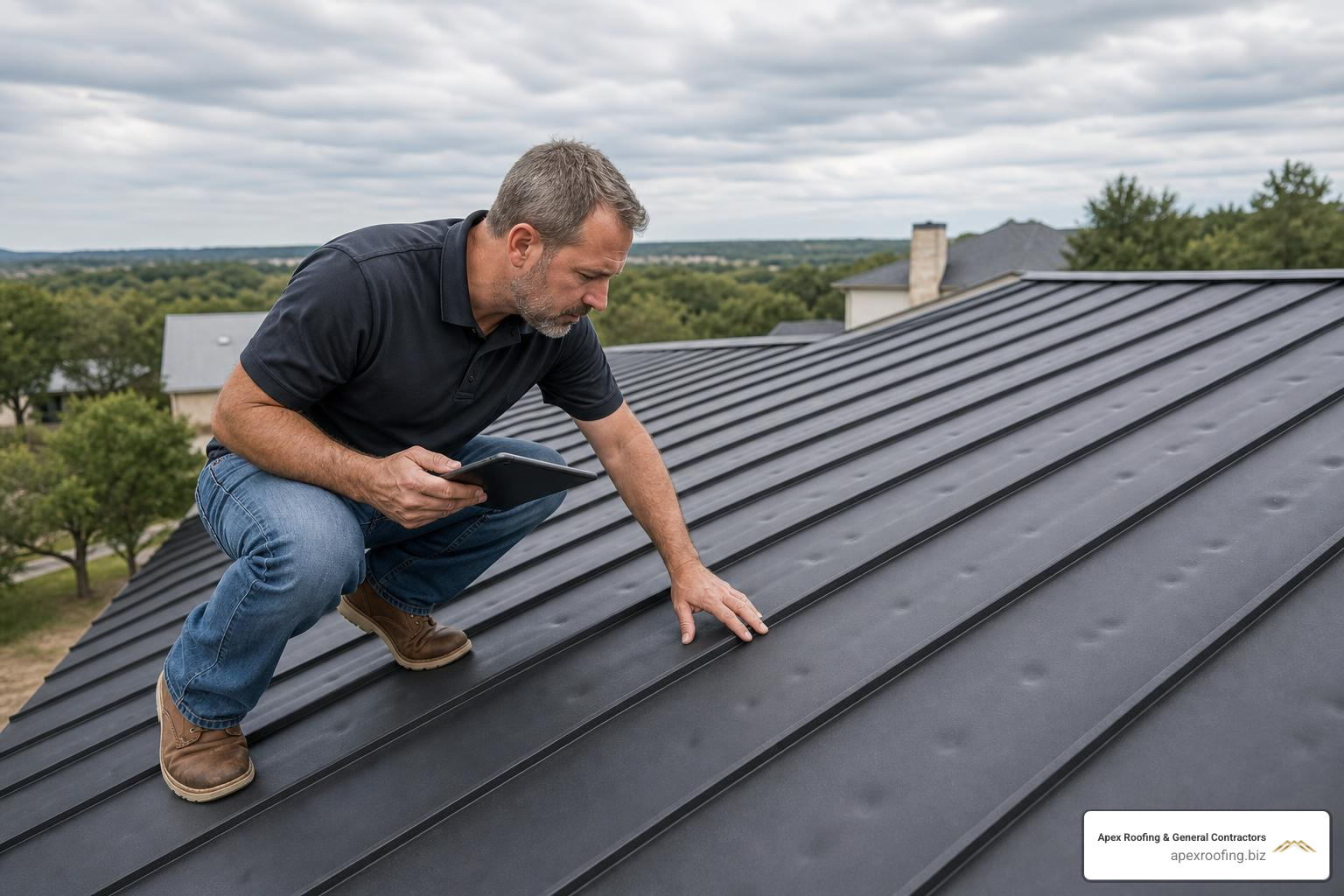 inspecting metal roof panels for functional hail damage