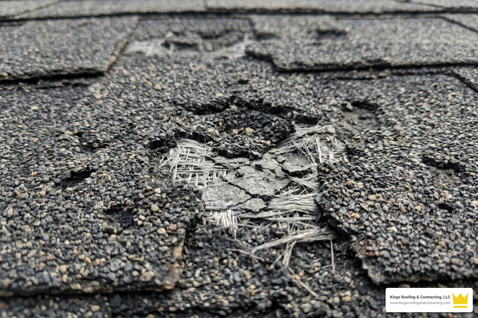 macro-photography of hail-damaged asphalt shingles showing granule loss and fractured fiberglass mats macro-photography of hail-damaged asphalt shingles showing granule loss and fractured fiberglass mats