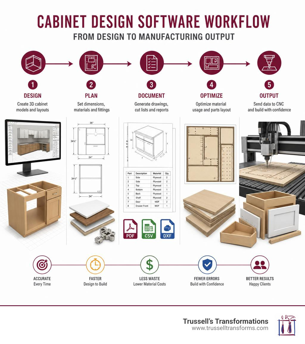 Cabinet Design Software Workflow From Design To Manufacturing Output Infographic Infographic Cabinet Design Software Workflow From Design To Manufacturing Output Infographic Infographic