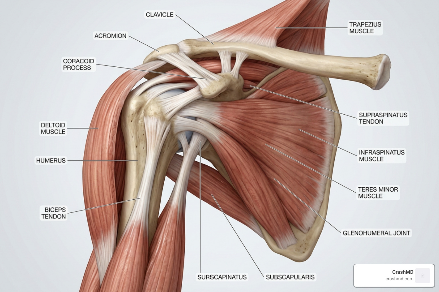 Anatomy of the shoulder joint and surrounding musculature Anatomy of the shoulder joint and surrounding musculature