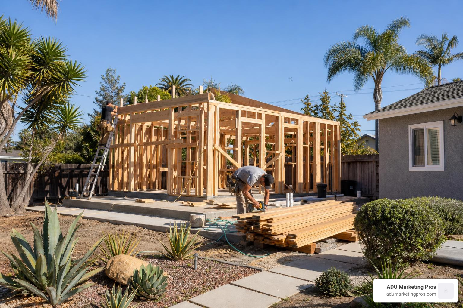 construction site for a San Diego accessory dwelling unit