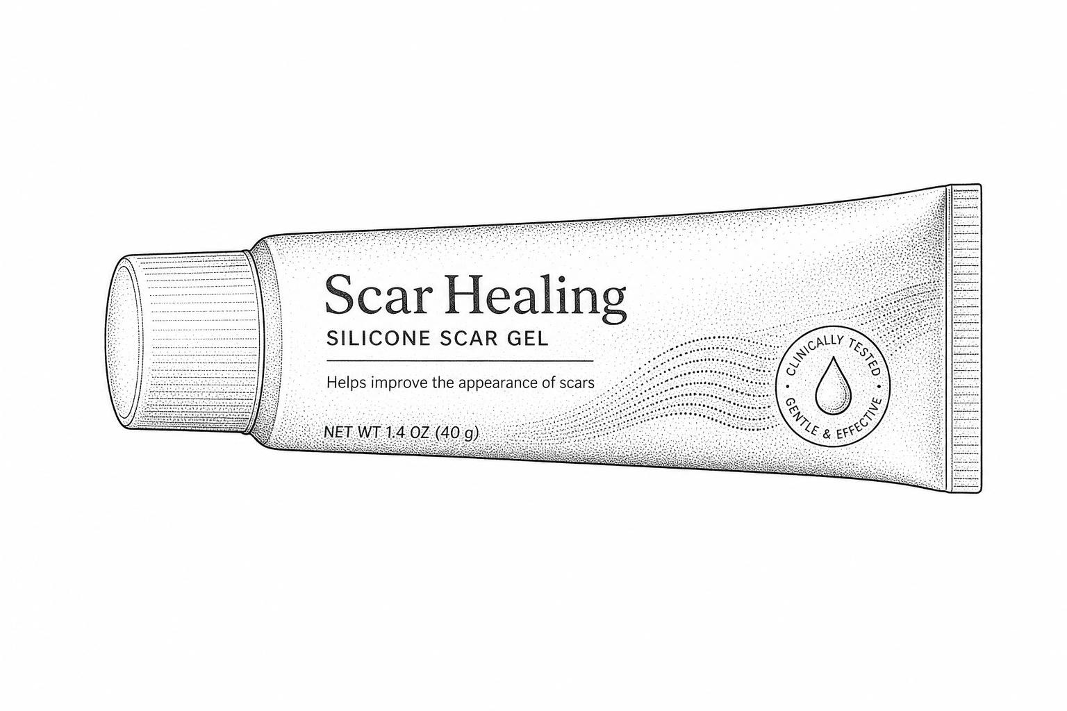 Person applying silicone scar cream to a healed surgical incision