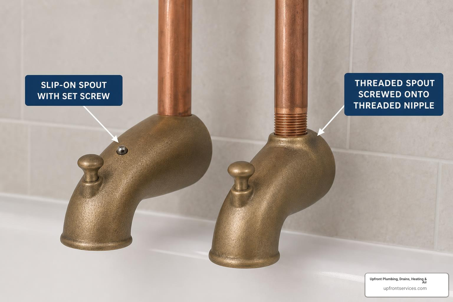 Identifying slip-on vs threaded bathtub spouts