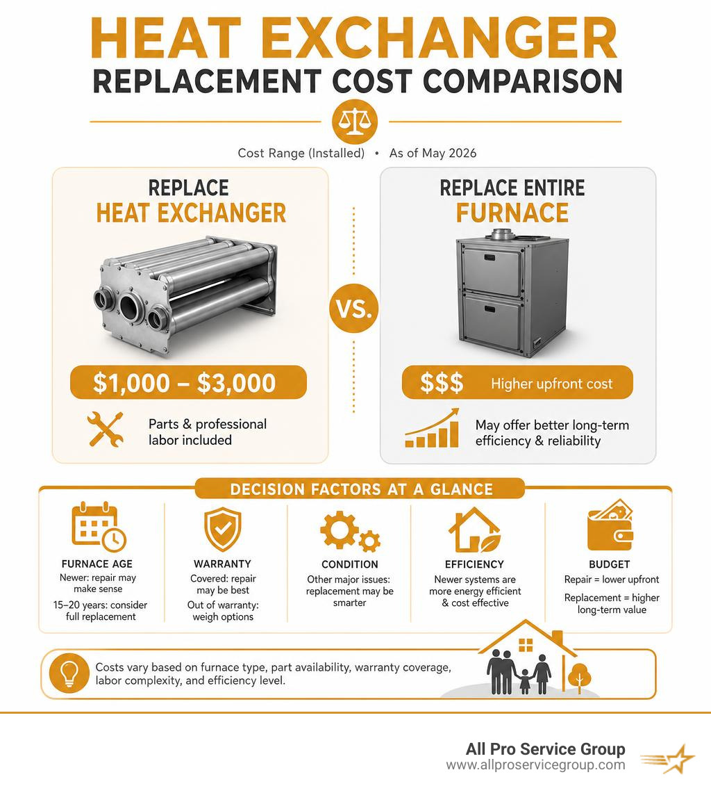 heat exchanger replacement cost comparison infographic infographic