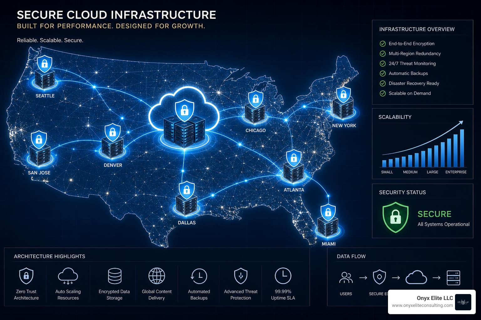Secure cloud infrastructure mapping for small business scalability