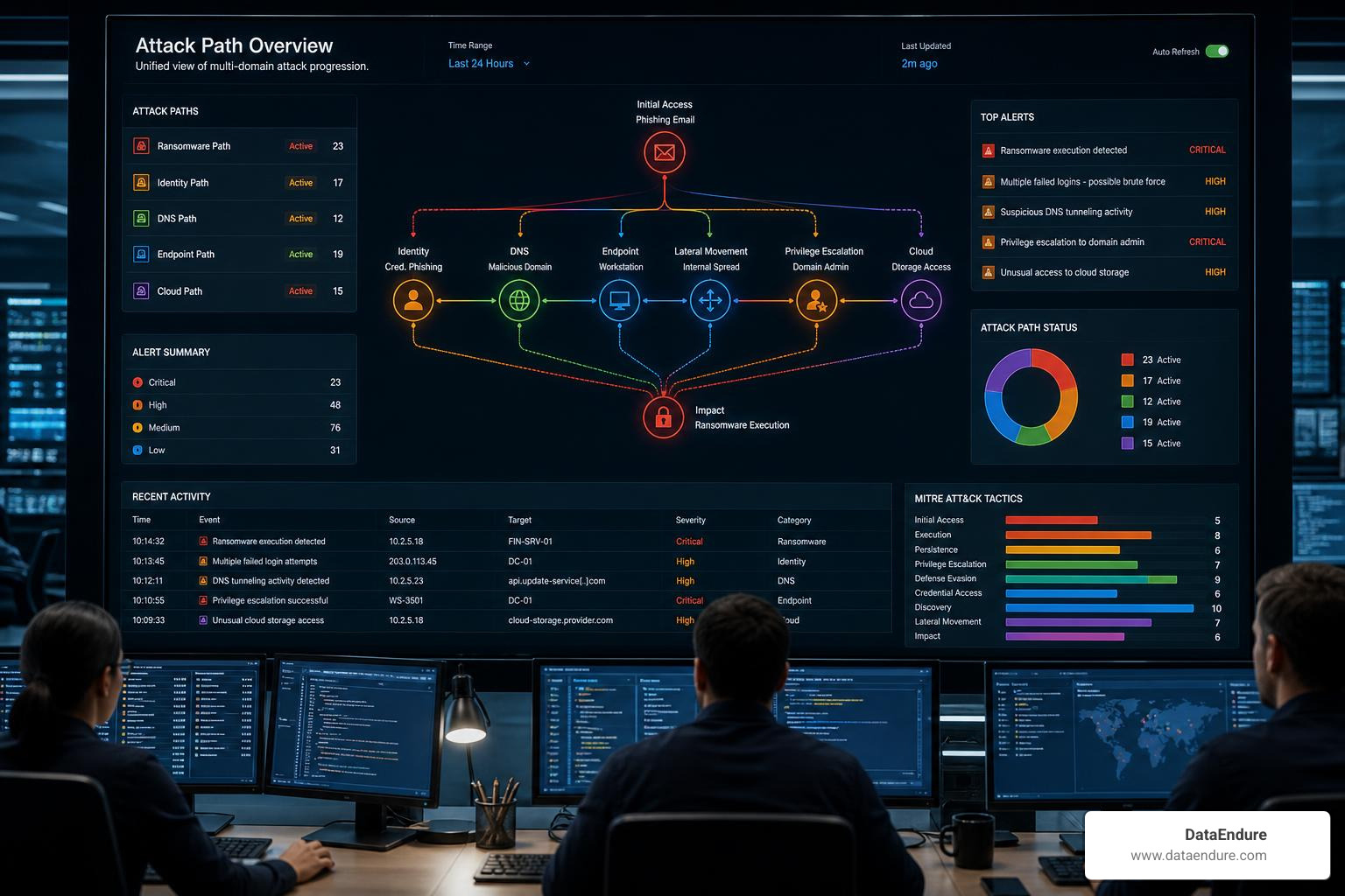 ransomware identity DNS endpoint and cloud attack paths into unified SOC dashboard