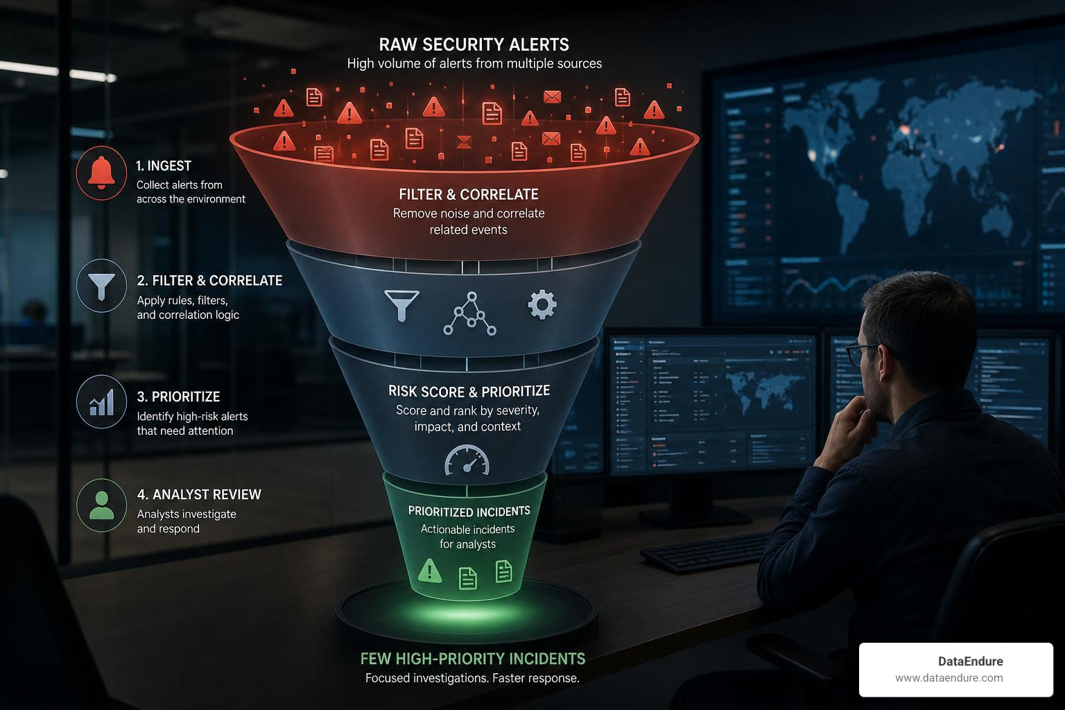 alert funnel from raw security signals to prioritized incidents alert funnel from raw security signals to prioritized incidents