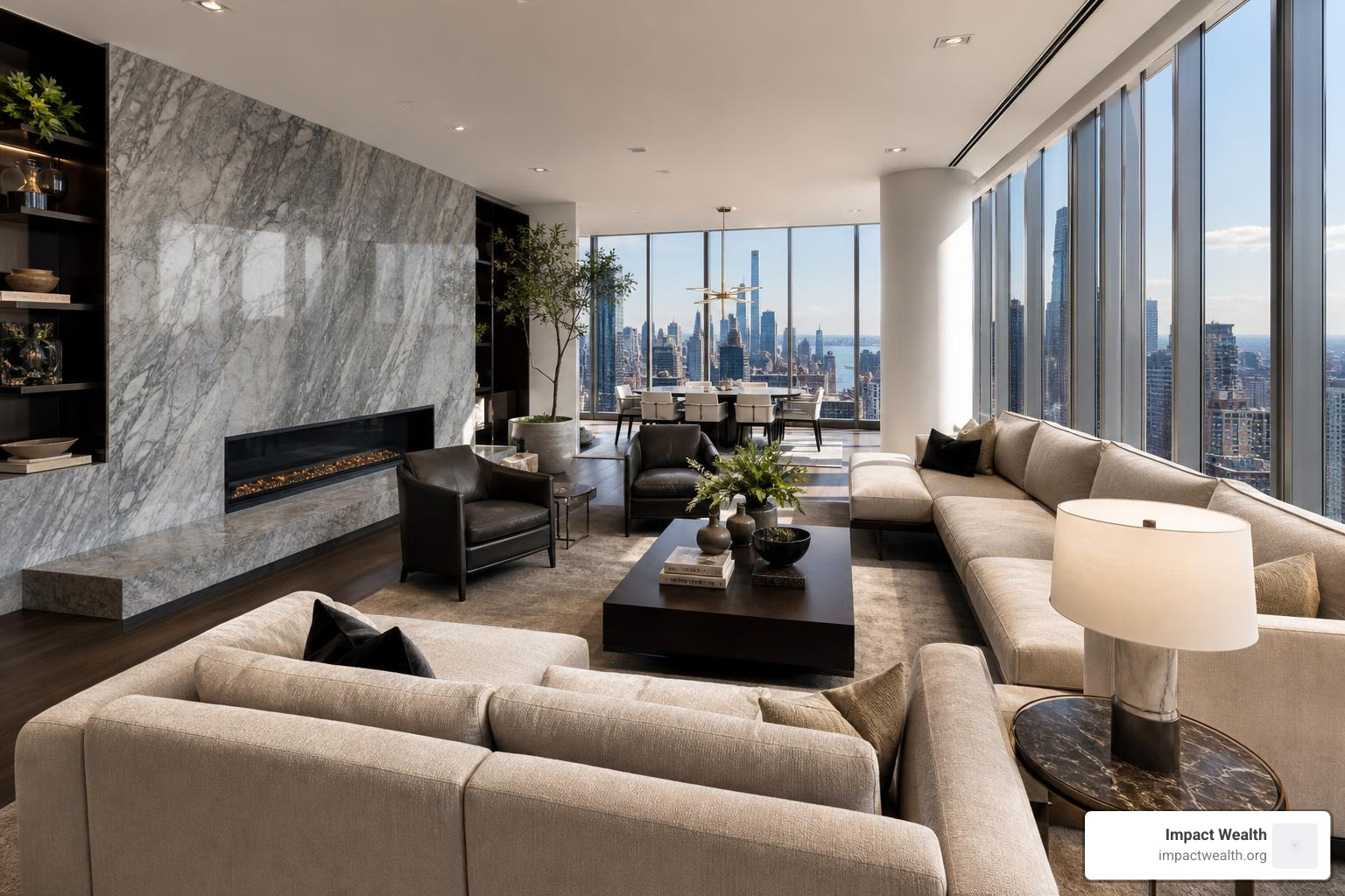 Staged Manhattan penthouse prepared for luxury real estate sale