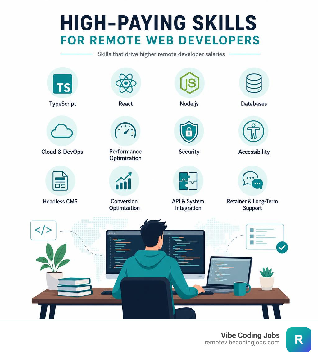 remote web developer high paying skills infographic infographic