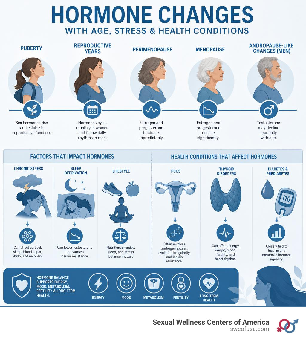 infographic showing hormone changes with age stress PCOS thyroid and menopause infographic infographic showing hormone changes with age stress PCOS thyroid and menopause infographic