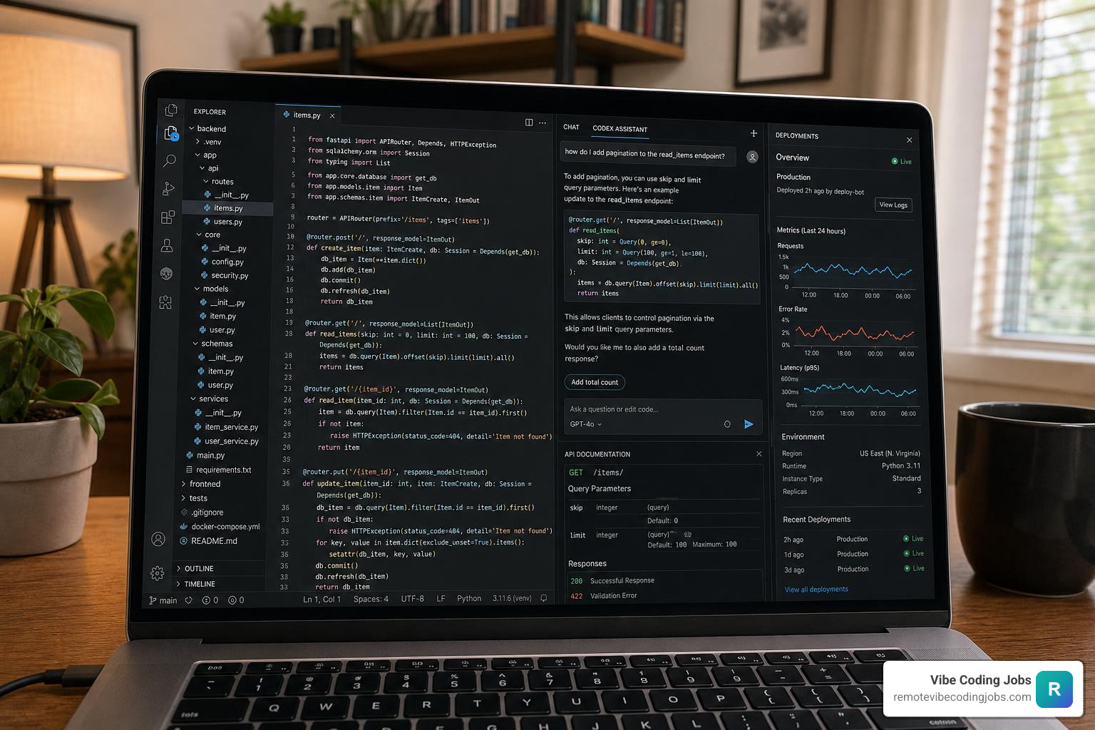 vibe stack with code editor llm api and deployment layers
