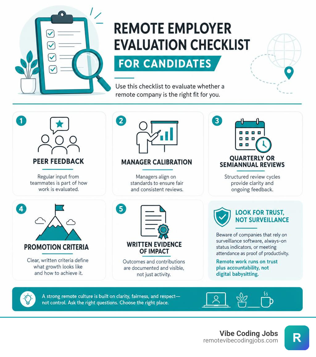 Infographic: remote employer evaluation checklist for candidates infographic