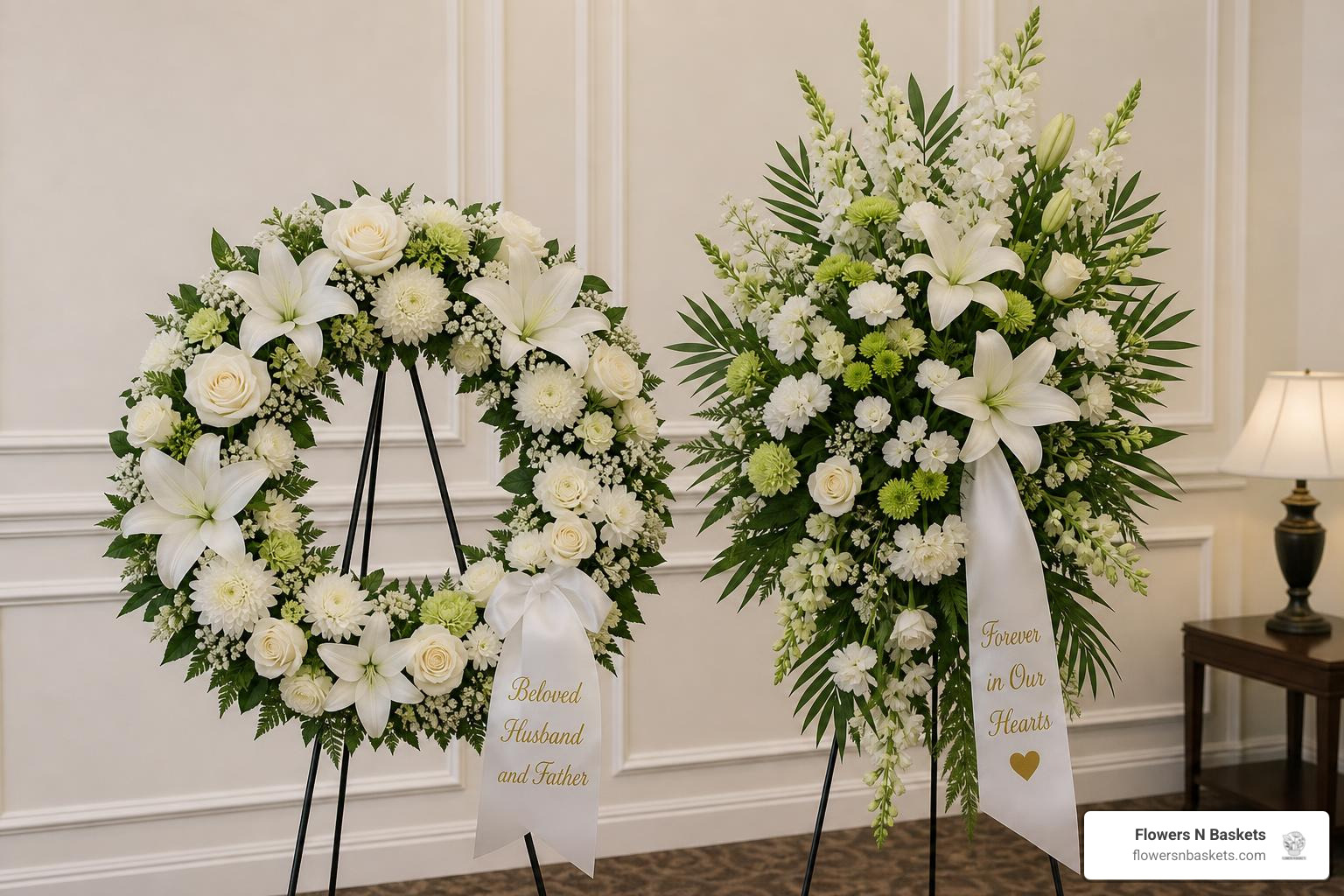 funeral wreath and standing spray delivered for Palm Harbor service funeral wreath and standing spray delivered for Palm Harbor service