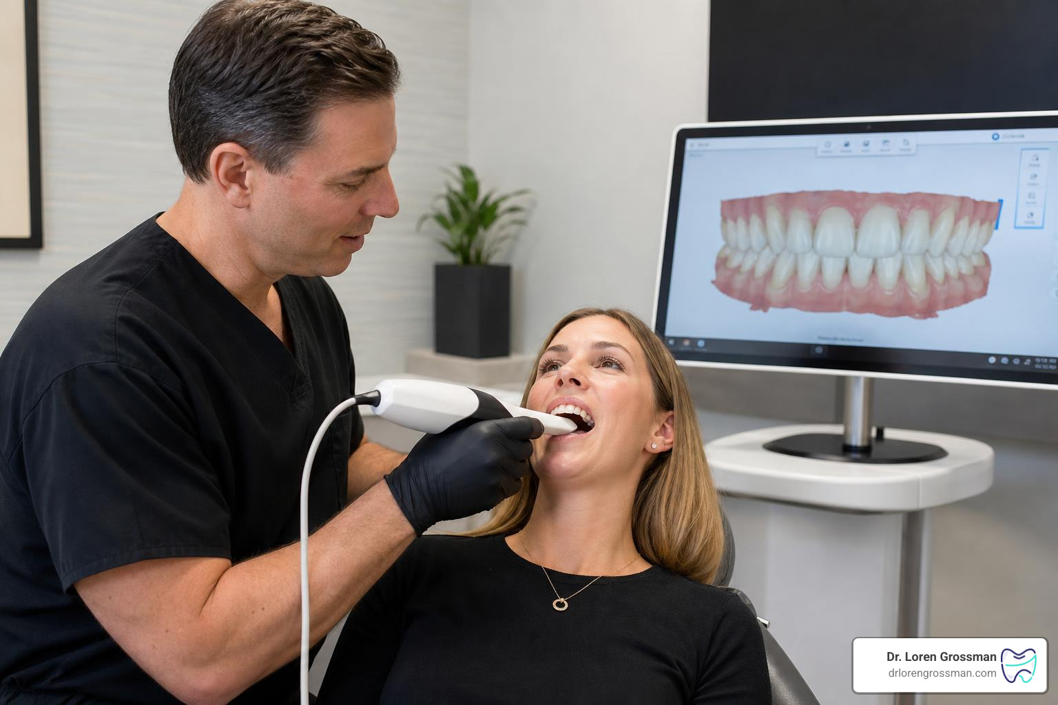 dentist using digital 3D scanning technology to capture precise oral impressions dentist using digital 3D scanning technology to capture precise oral impressions