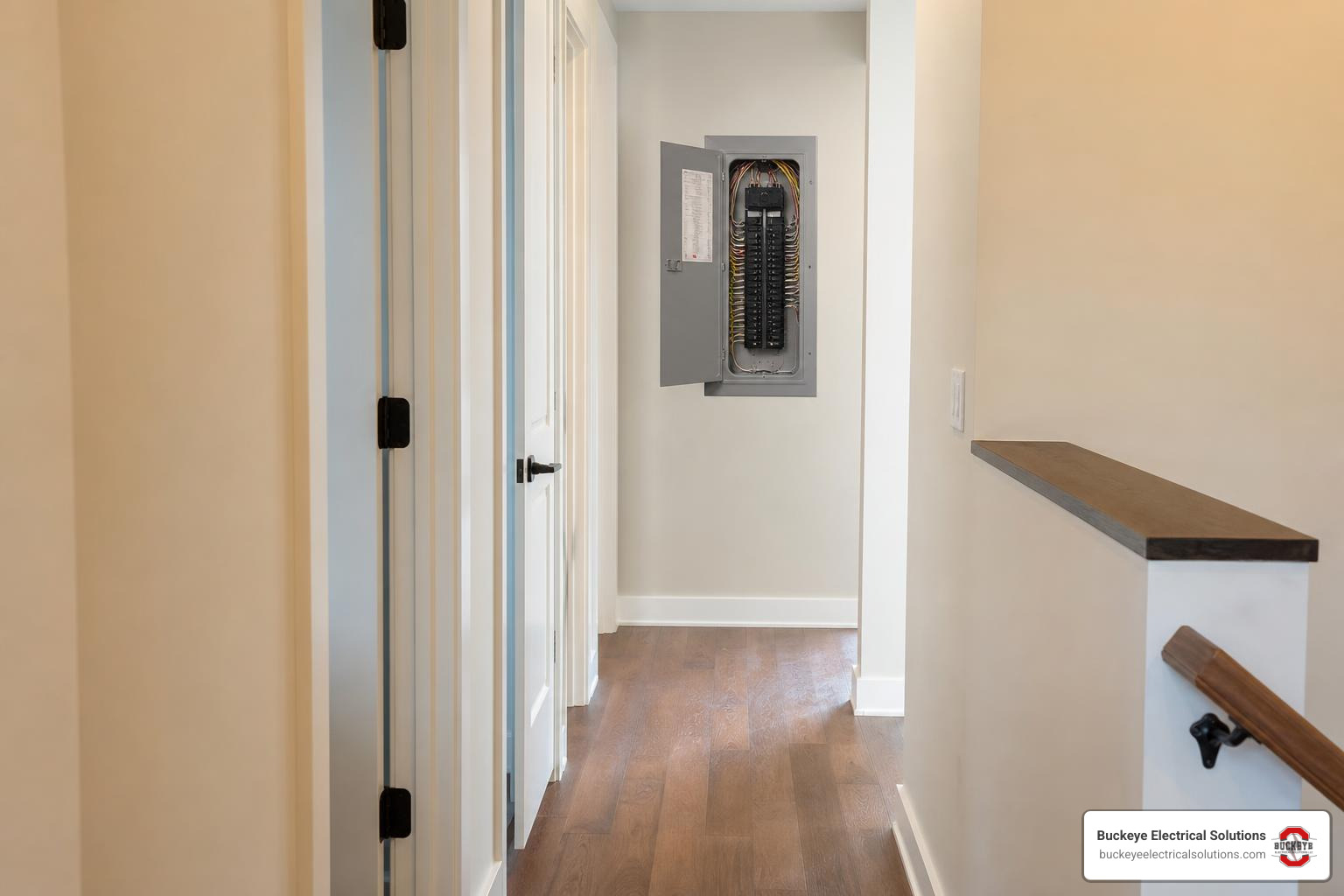 Safe cleared path to residential electrical panel for emergency electrician access