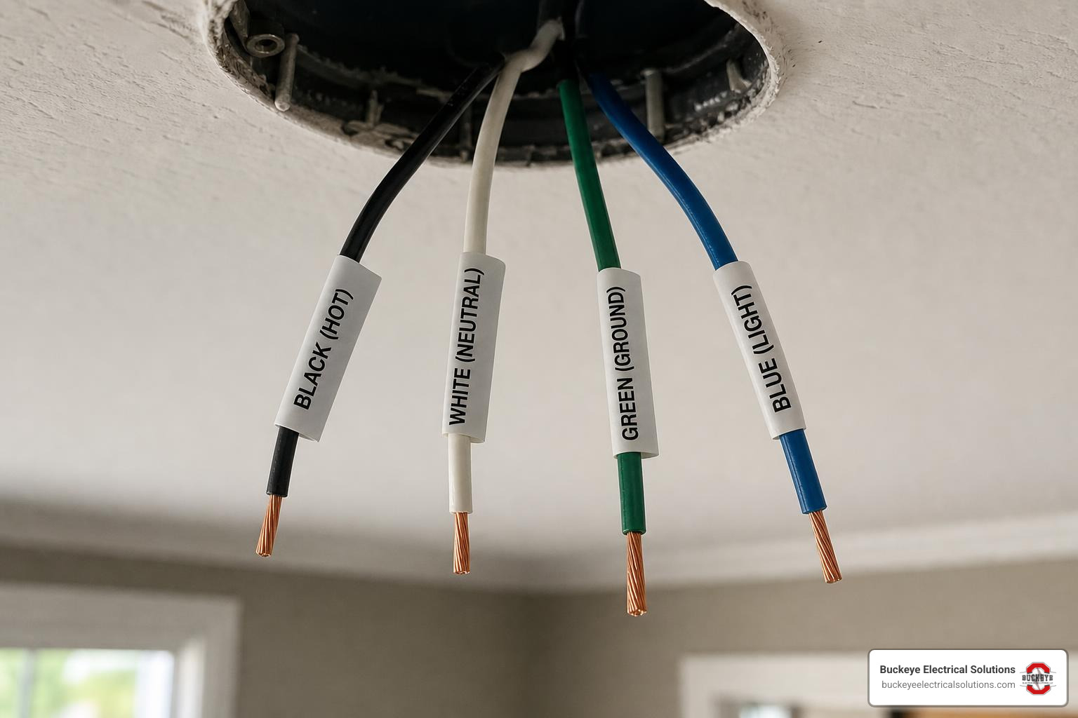 labeled ceiling fan wires before connection labeled ceiling fan wires before connection