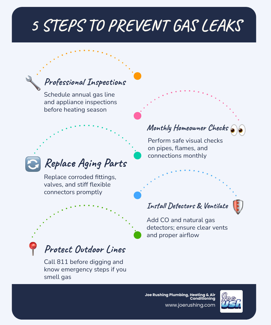 5-step infographic showing how to prevent gas leaks with proper home maintenance checklist infographic 5-step infographic showing how to prevent gas leaks with proper home maintenance checklist infographic