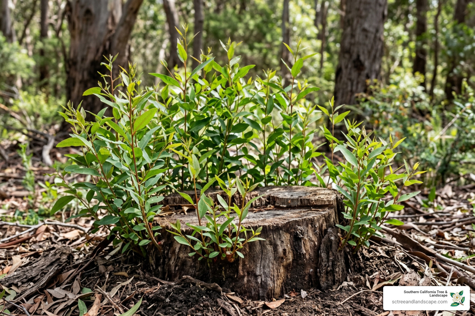 coppiced eucalyptus regrowth