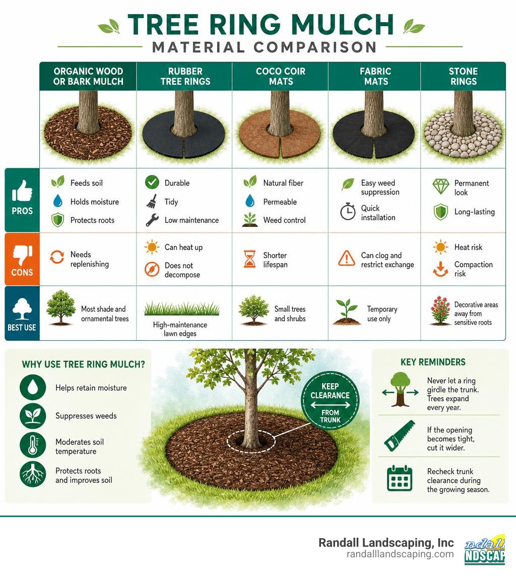 tree ring mulch material comparison infographic infographic