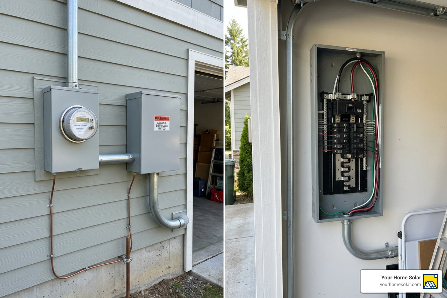 Typical meter-to-ATS-to-panel wiring layout Typical meter-to-ATS-to-panel wiring layout