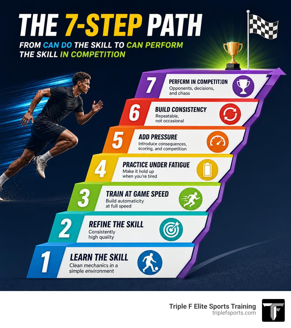Path from 'can do the skill' to 'can perform the skill in competition' — 7 steps infographic infographic Path from 'can do the skill' to 'can perform the skill in competition' — 7 steps infographic infographic